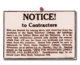 Notice to Contractor to bid on removing Libbey House